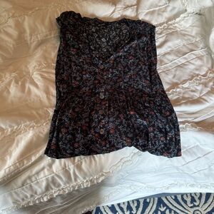 Madewell Navy Floral Midi Dress, like new, XXS, sleeveless